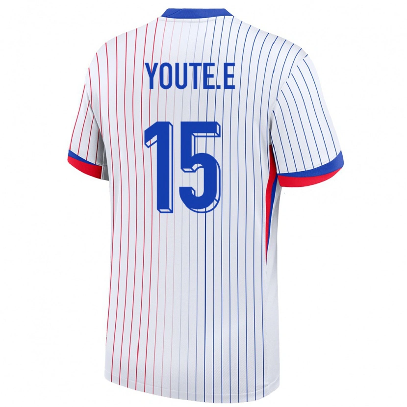 Danxen Män Frankrike Étienne Youté Kinkoué #15 Vit Bortatröja Matchtröjor 24-26 Tröjor T-Tröja