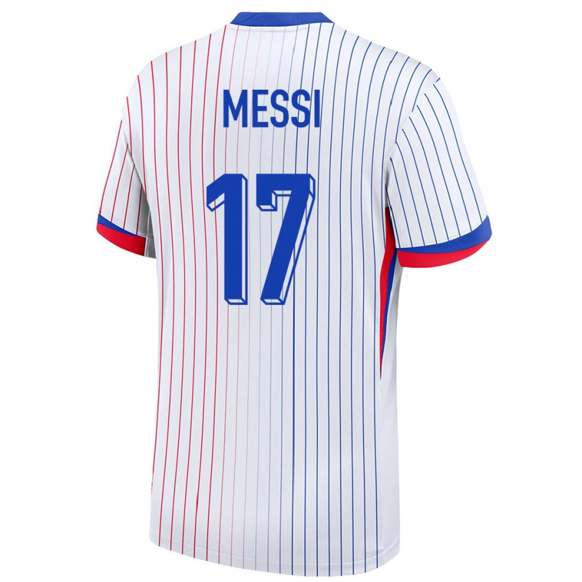 Danxen Män Frankrike Rayane Messi #17 Vit Bortatröja Matchtröjor 24-26 Tröjor T-Tröja