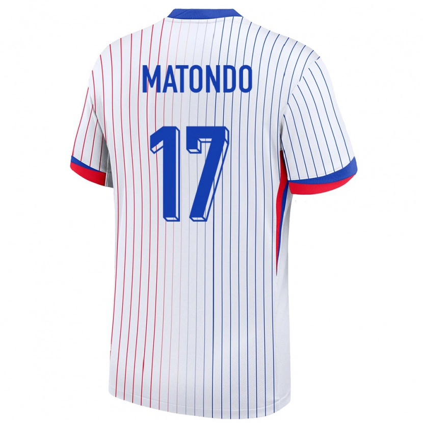 Danxen Män Frankrike Rudy Matondo #17 Vit Bortatröja Matchtröjor 24-26 Tröjor T-Tröja