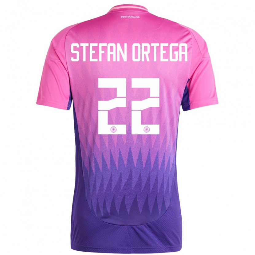Danxen Män Tyskland Stefan Ortega #22 Rosa Lila Bortatröja Matchtröjor 24-26 Tröjor T-Tröja