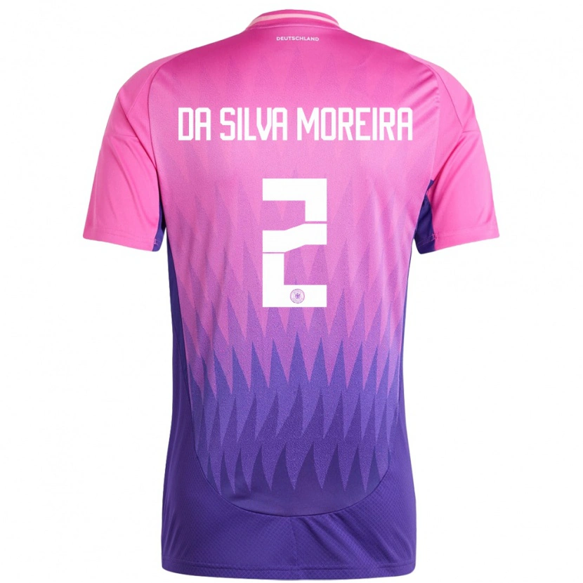 Danxen Män Tyskland Eric Da Silva Moreira #2 Rosa Lila Bortatröja Matchtröjor 24-26 Tröjor T-Tröja