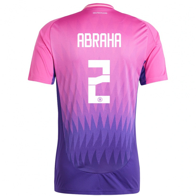 Danxen Män Tyskland Natnael Abraha #2 Rosa Lila Bortatröja Matchtröjor 24-26 Tröjor T-Tröja