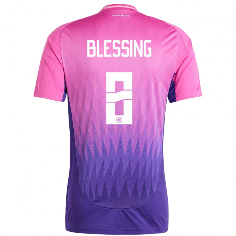 Danxen Män Tyskland Èlisée Blessing #8 Rosa Lila Bortatröja Matchtröjor 24-26 Tröjor T-Tröja