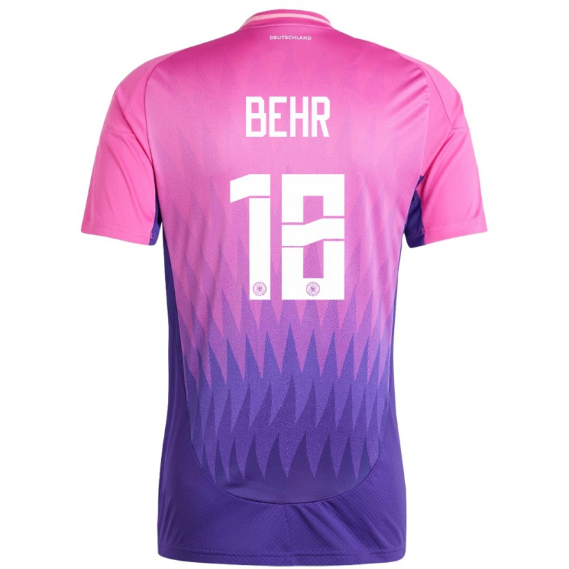 Danxen Män Tyskland Niklas Behr #18 Rosa Lila Bortatröja Matchtröjor 24-26 Tröjor T-Tröja