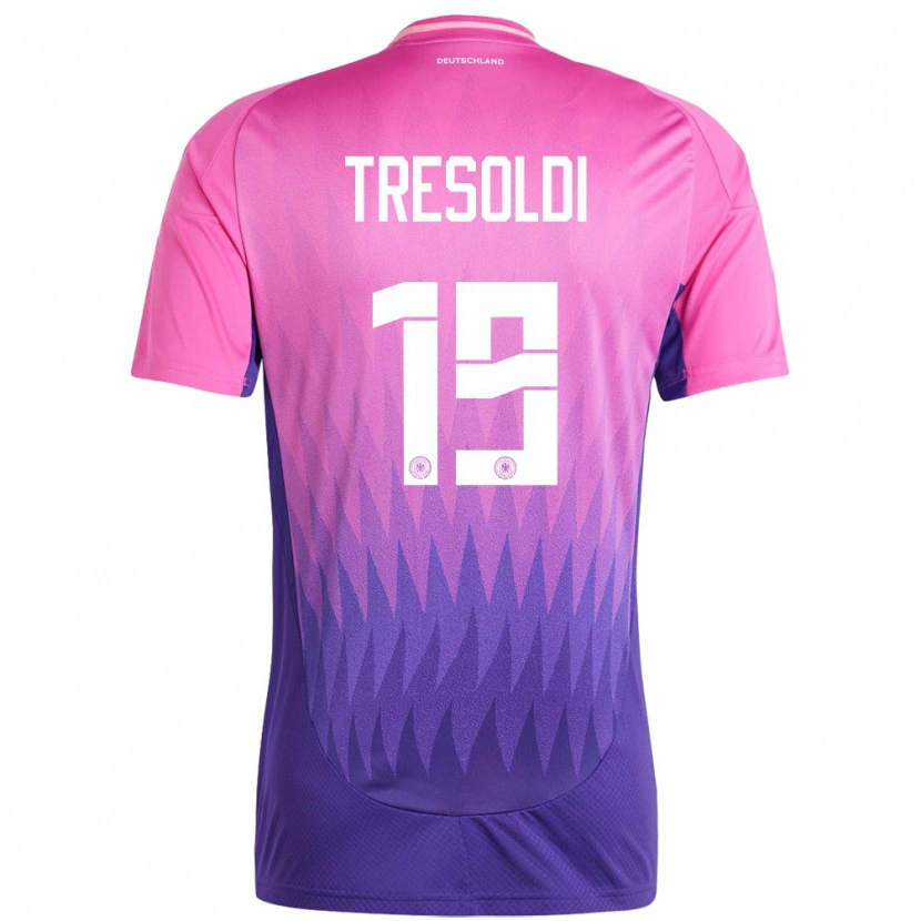 Danxen Män Tyskland Nicolò Tresoldi #19 Rosa Lila Bortatröja Matchtröjor 24-26 Tröjor T-Tröja