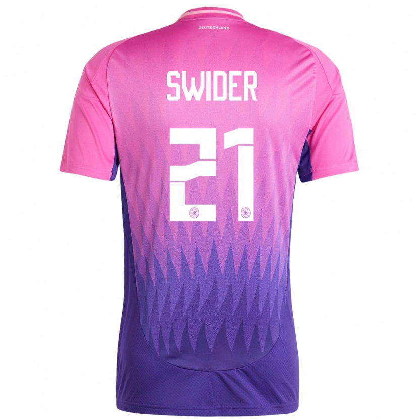 Danxen Män Tyskland Niklas Swider #21 Rosa Lila Bortatröja Matchtröjor 24-26 Tröjor T-Tröja