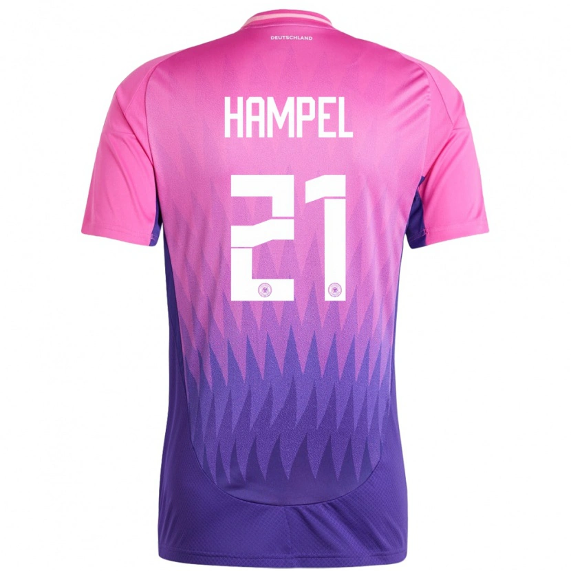 Danxen Män Tyskland Luca Hampel #21 Rosa Lila Bortatröja Matchtröjor 24-26 Tröjor T-Tröja