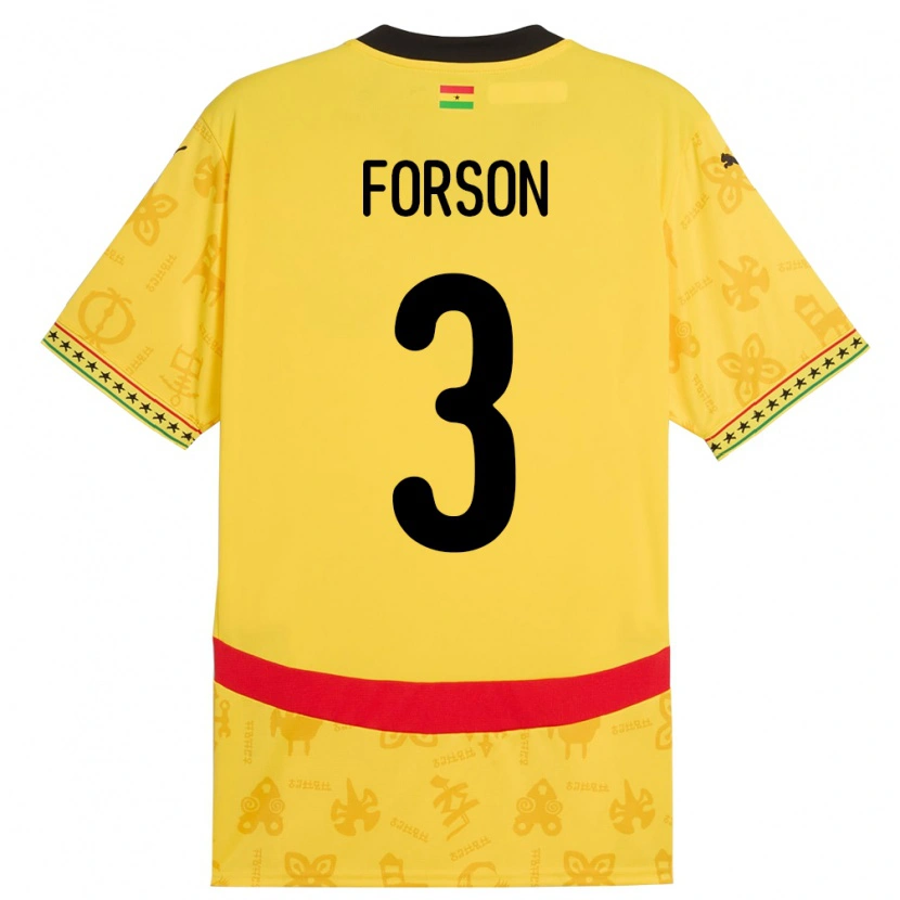 Danxen Män Ghana Amankwah Forson #3 Gul Bortatröja Matchtröjor 24-26 Tröjor T-Tröja