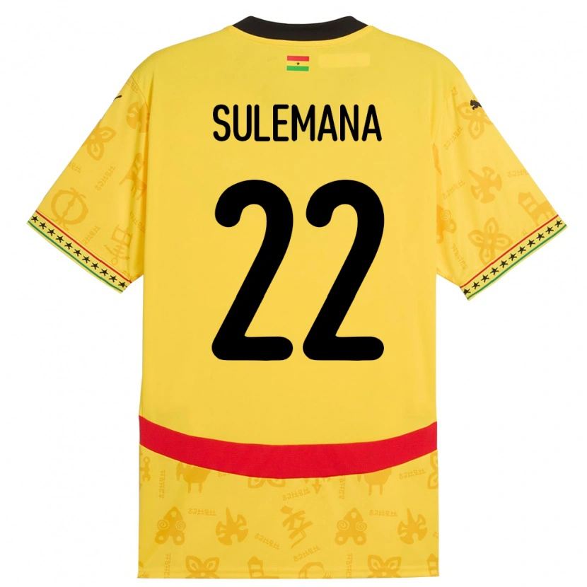 Danxen Män Ghana Ibrahim Sulemana #22 Gul Bortatröja Matchtröjor 24-26 Tröjor T-Tröja