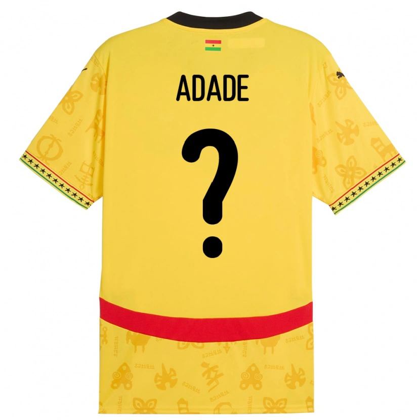 Danxen Män Ghana Ebenezer Adade #0 Gul Bortatröja Matchtröjor 24-26 Tröjor T-Tröja