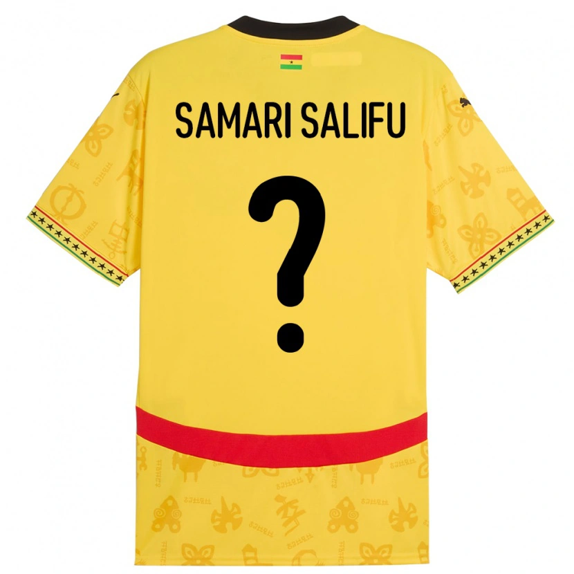 Danxen Män Ghana Abass Samari Salifu #0 Gul Bortatröja Matchtröjor 24-26 Tröjor T-Tröja