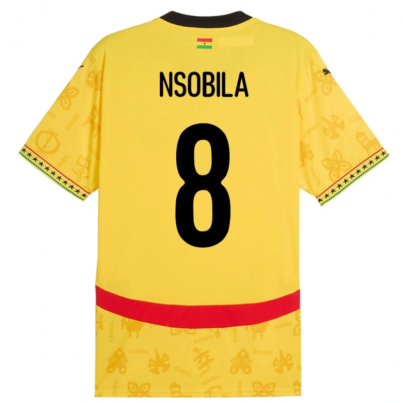 Danxen Män Ghana Dominic Nsobila #8 Gul Bortatröja Matchtröjor 24-26 Tröjor T-Tröja