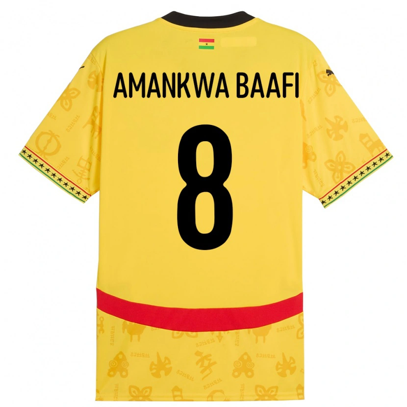 Danxen Män Ghana Yaw Amankwa Baafi #8 Gul Bortatröja Matchtröjor 24-26 Tröjor T-Tröja