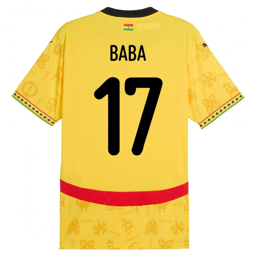 Danxen Män Ghana Abdul-Rahman Baba #17 Gul Bortatröja Matchtröjor 24-26 Tröjor T-Tröja