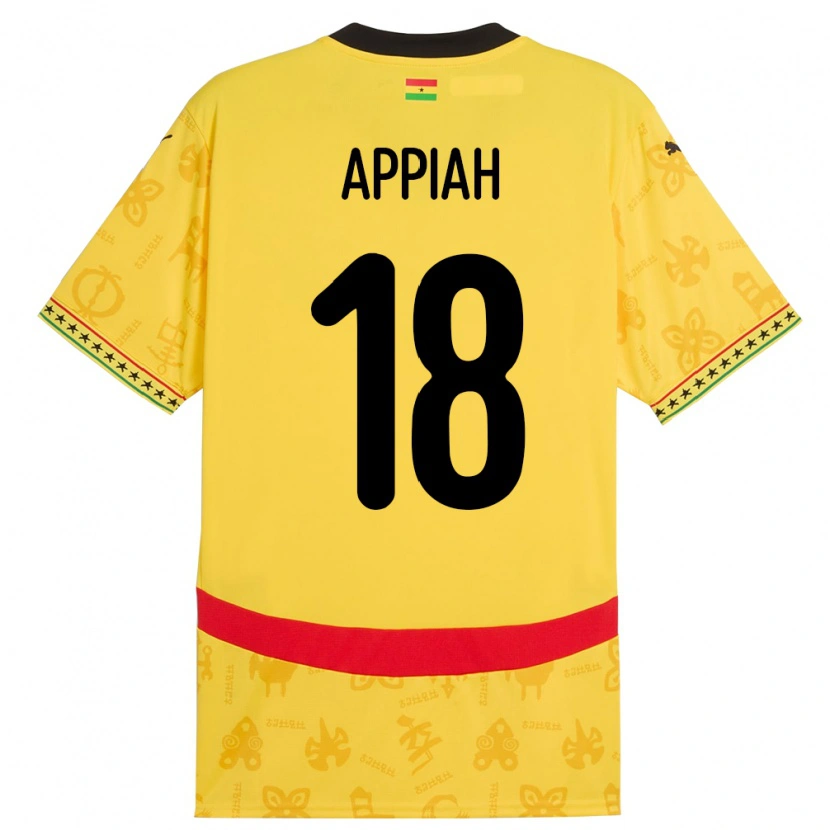 Danxen Män Ghana Veronica Appiah #18 Gul Bortatröja Matchtröjor 24-26 Tröjor T-Tröja
