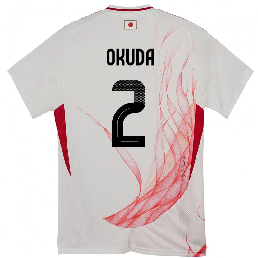 Danxen Män Japan Hayato Okuda #2 Vit Bortatröja Matchtröjor 24-26 Tröjor T-Tröja