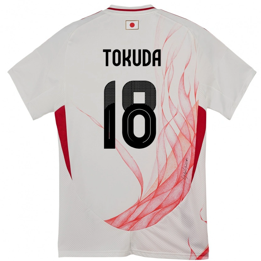 Danxen Män Japan Homare Tokuda #18 Vit Bortatröja Matchtröjor 24-26 Tröjor T-Tröja