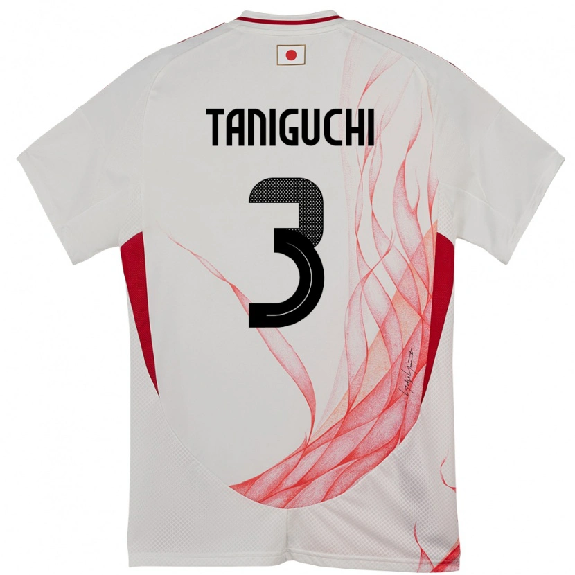 Danxen Män Japan Shogo Taniguchi #3 Vit Bortatröja Matchtröjor 24-26 Tröjor T-Tröja