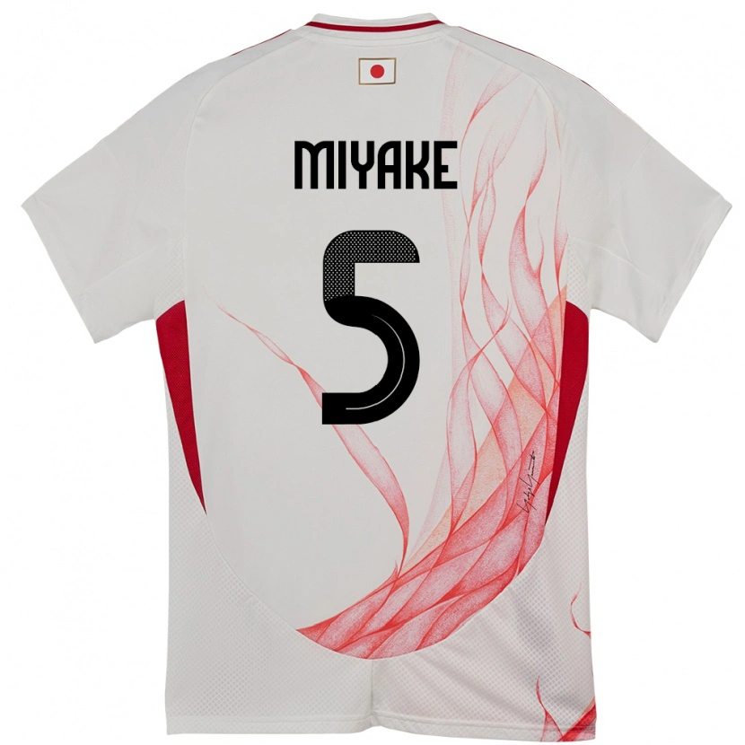 Danxen Män Japan Shiori Miyake #5 Vit Bortatröja Matchtröjor 24-26 Tröjor T-Tröja