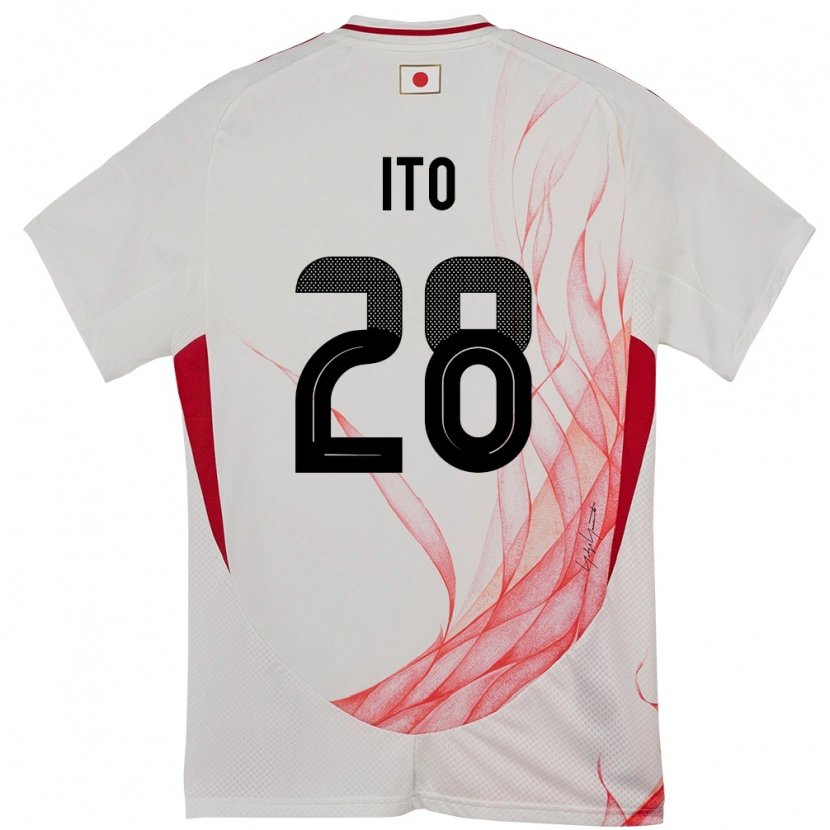 Danxen Män Japan Hiroki Ito #28 Vit Bortatröja Matchtröjor 24-26 Tröjor T-Tröja