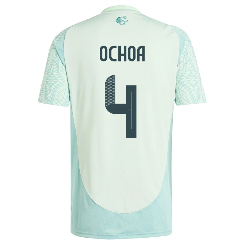 Danxen Män Mexiko Diego Ochoa #4 Linne Grön Bortatröja Matchtröjor 24-26 Tröjor T-Tröja
