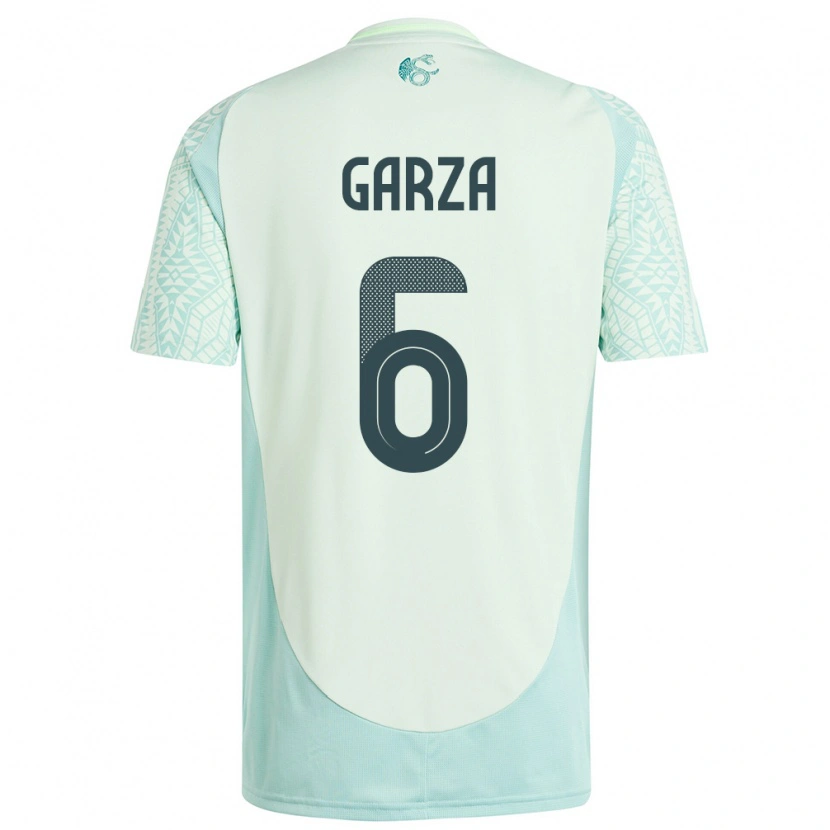 Danxen Män Mexiko César Garza #6 Linne Grön Bortatröja Matchtröjor 24-26 Tröjor T-Tröja