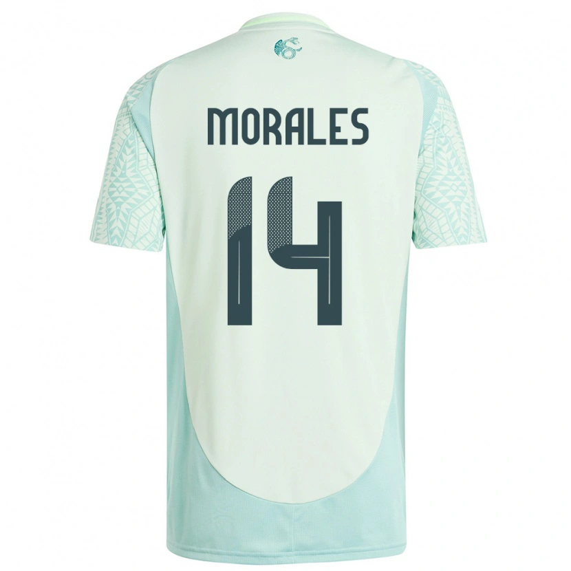 Danxen Män Mexiko Amaury Morales #14 Linne Grön Bortatröja Matchtröjor 24-26 Tröjor T-Tröja