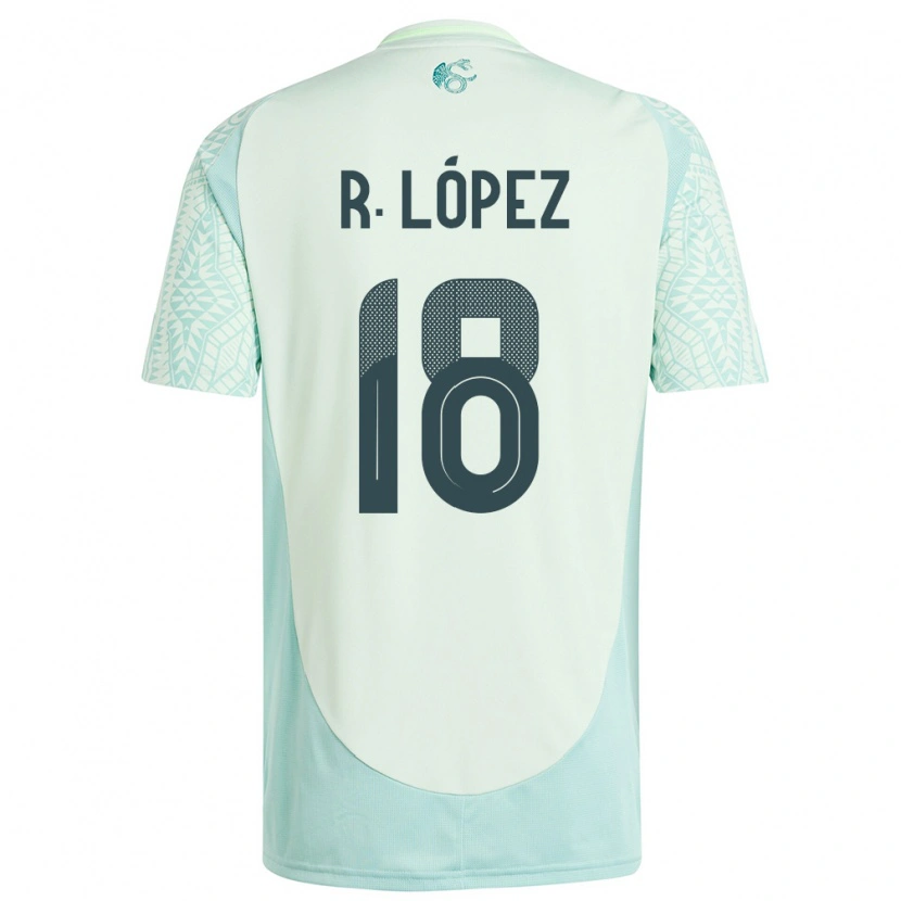 Danxen Män Mexiko Rodrigo López #18 Linne Grön Bortatröja Matchtröjor 24-26 Tröjor T-Tröja