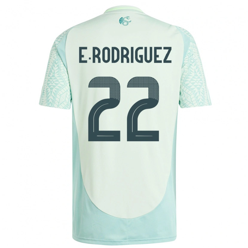 Danxen Män Mexiko Emi Rodríguez #22 Linne Grön Bortatröja Matchtröjor 24-26 Tröjor T-Tröja
