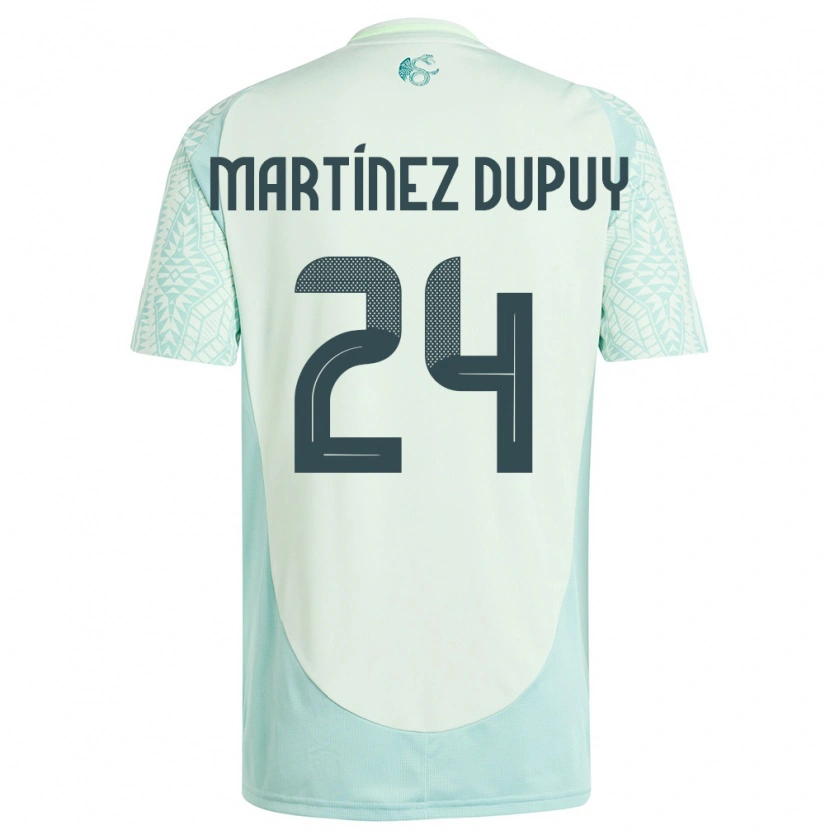 Danxen Män Mexiko Luca Martínez Dupuy #24 Linne Grön Bortatröja Matchtröjor 24-26 Tröjor T-Tröja