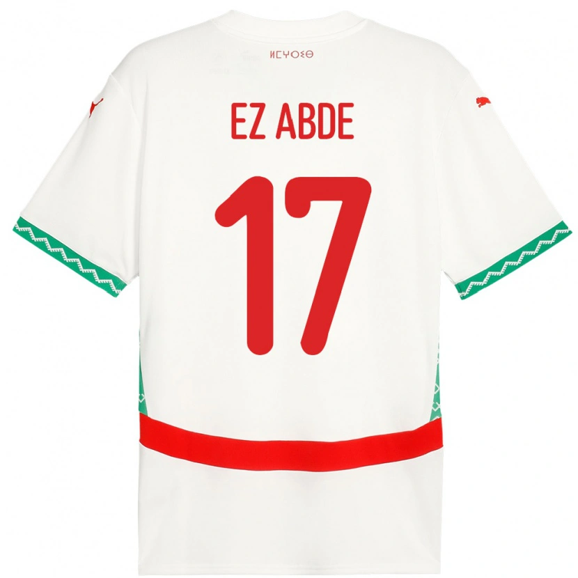 Danxen Män Marocko Abde Ezzalzouli #17 Vit Bortatröja Matchtröjor 24-26 Tröjor T-Tröja