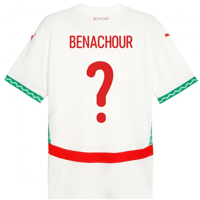 Danxen Män Marocko Illyès Benachour #0 Vit Bortatröja Matchtröjor 24-26 Tröjor T-Tröja