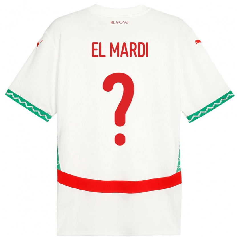 Danxen Män Marocko Ziyad El Mardi #0 Vit Bortatröja Matchtröjor 24-26 Tröjor T-Tröja