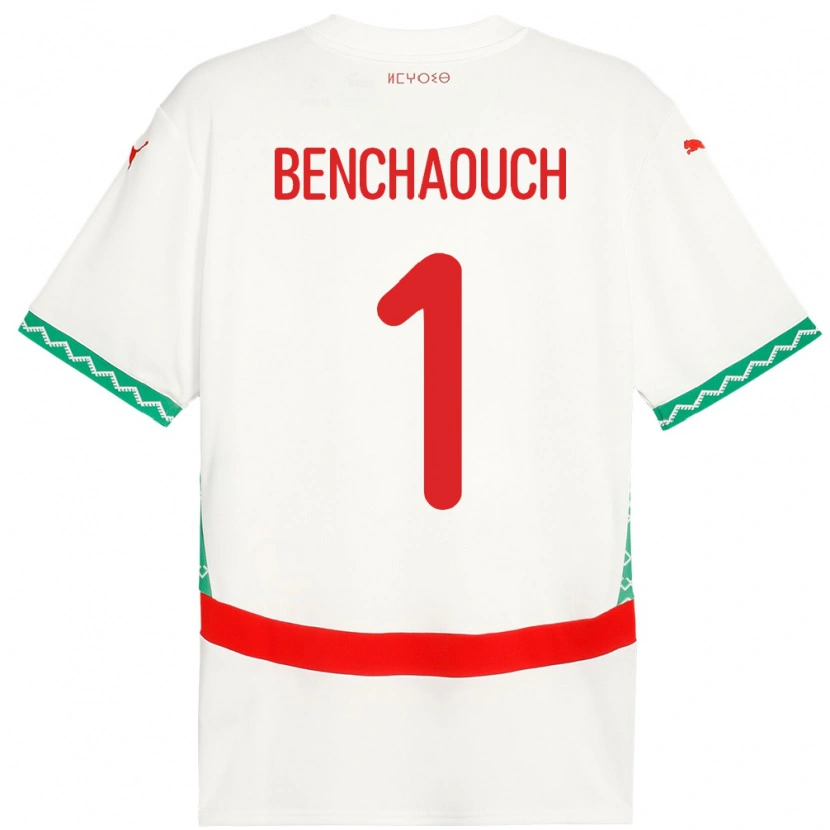Danxen Män Marocko Yanis Benchaouch #1 Vit Bortatröja Matchtröjor 24-26 Tröjor T-Tröja