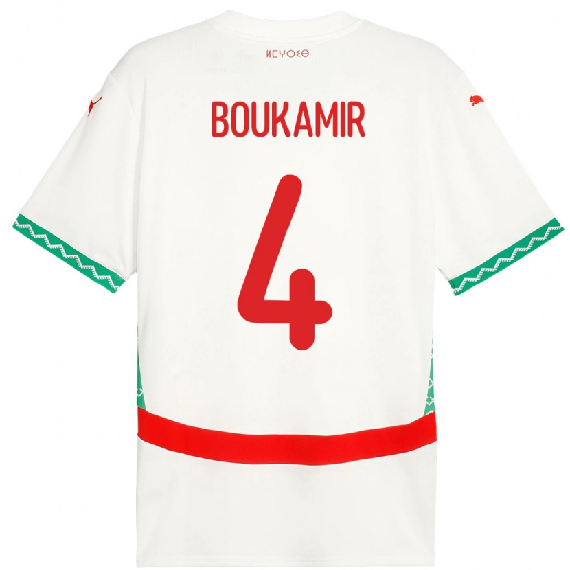 Danxen Män Marocko Mehdi Boukamir #4 Vit Bortatröja Matchtröjor 24-26 Tröjor T-Tröja