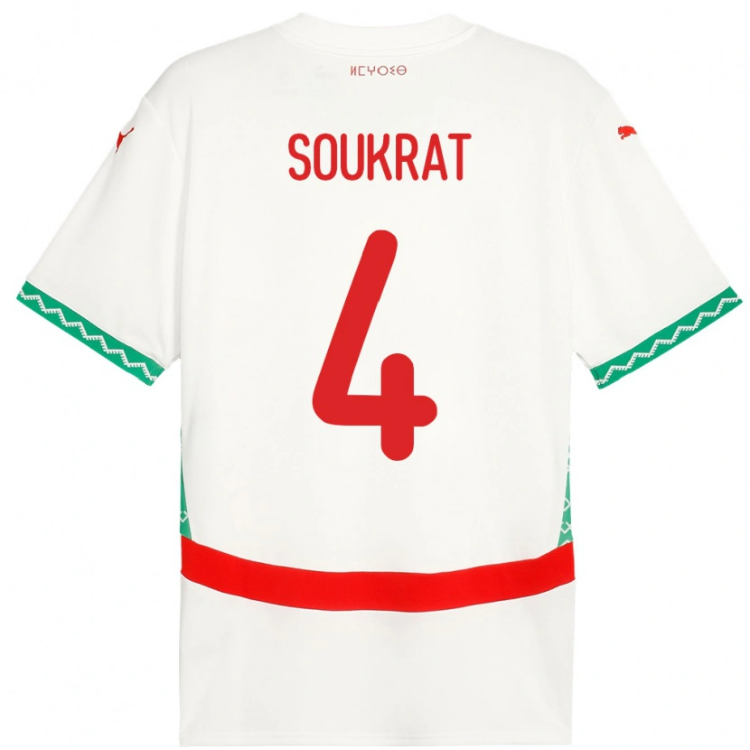 Danxen Män Marocko Bilal Soukrat #4 Vit Bortatröja Matchtröjor 24-26 Tröjor T-Tröja