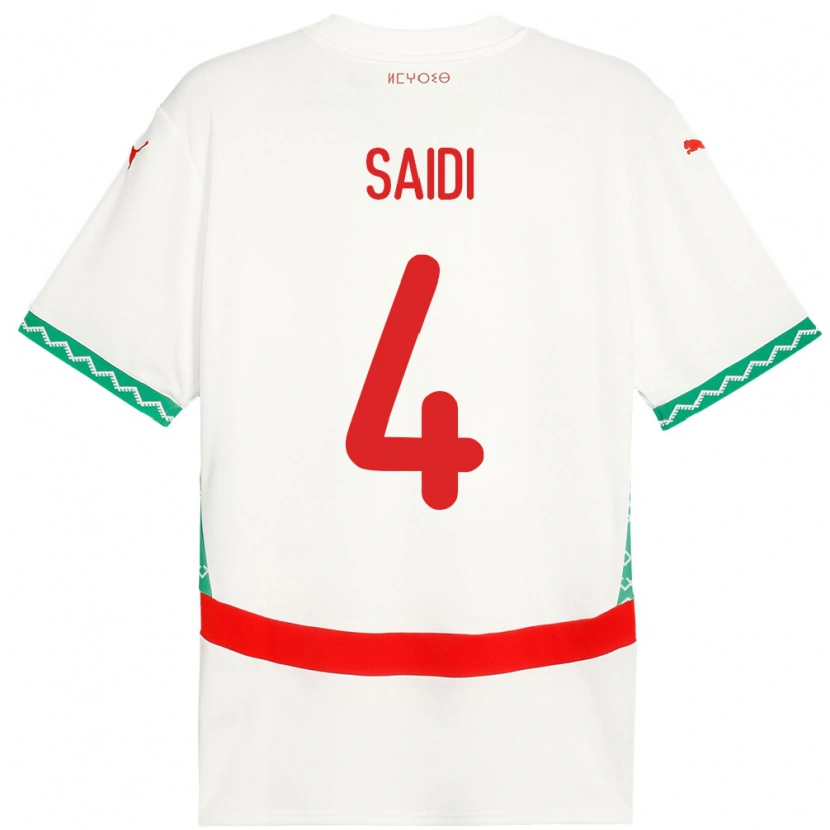 Danxen Män Marocko Obaid Saidi #4 Vit Bortatröja Matchtröjor 24-26 Tröjor T-Tröja