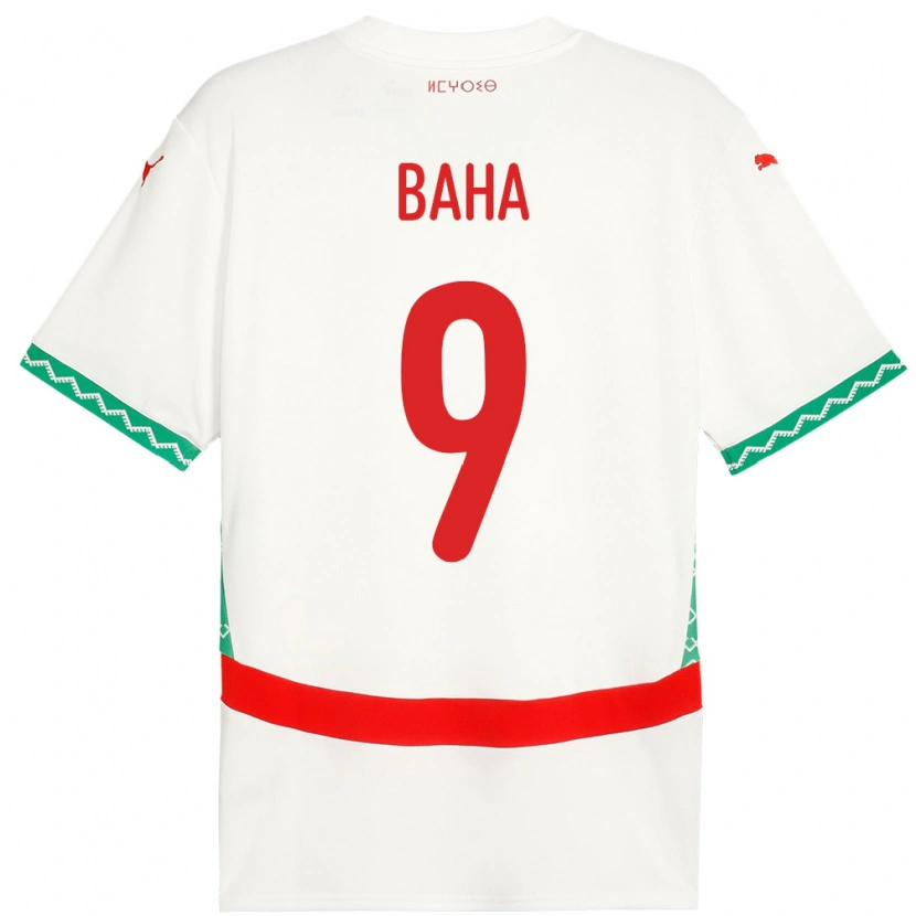 Danxen Män Marocko Ziyad Baha #9 Vit Bortatröja Matchtröjor 24-26 Tröjor T-Tröja