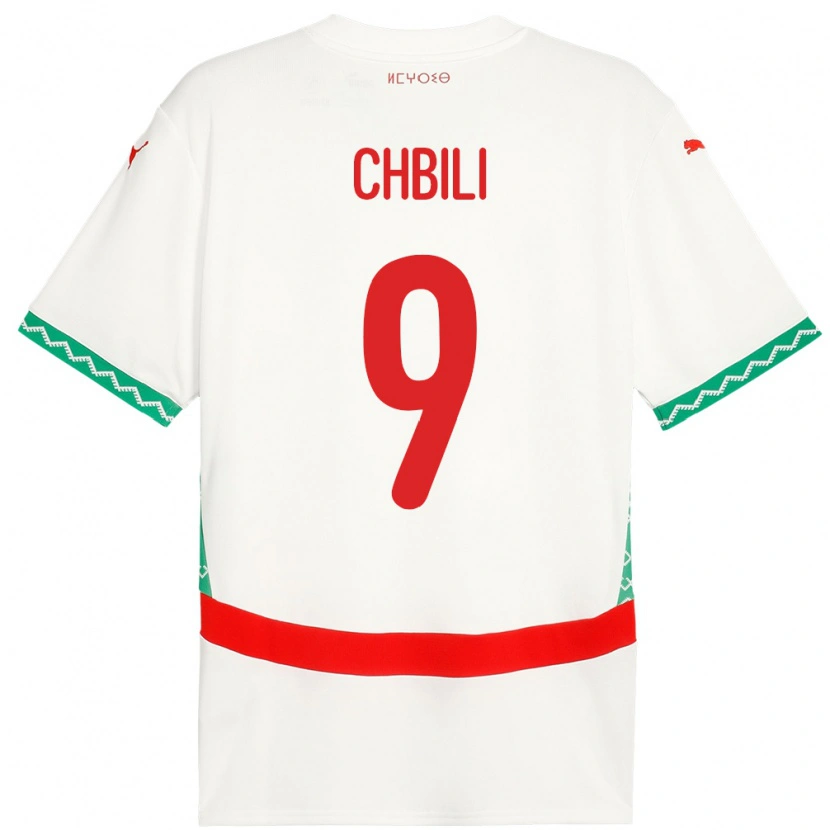 Danxen Män Marocko Ismail Chbili #9 Vit Bortatröja Matchtröjor 24-26 Tröjor T-Tröja