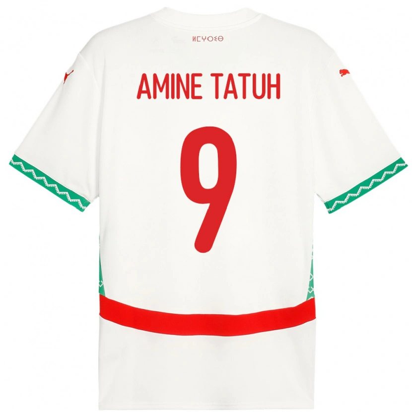 Danxen Män Marocko Mohammed Amine Tatuh #9 Vit Bortatröja Matchtröjor 24-26 Tröjor T-Tröja