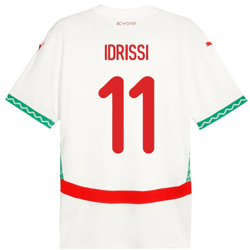 Danxen Män Marocko Yahya Idrissi #11 Vit Bortatröja Matchtröjor 24-26 Tröjor T-Tröja