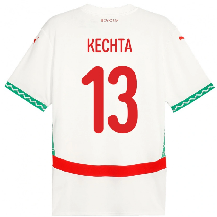Danxen Män Marocko Yassine Kechta #13 Vit Bortatröja Matchtröjor 24-26 Tröjor T-Tröja