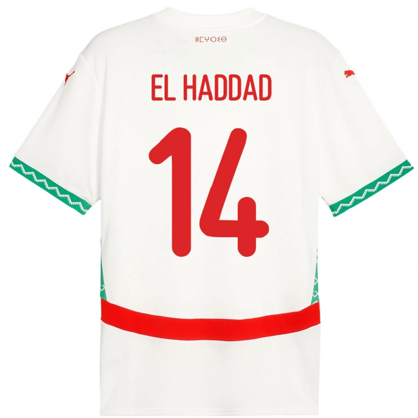 Danxen Män Marocko Saad El Haddad #14 Vit Bortatröja Matchtröjor 24-26 Tröjor T-Tröja