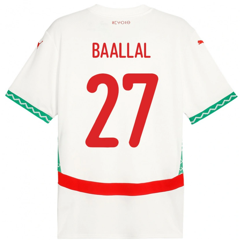Danxen Män Marocko Adam Baallal #27 Vit Bortatröja Matchtröjor 24-26 Tröjor T-Tröja