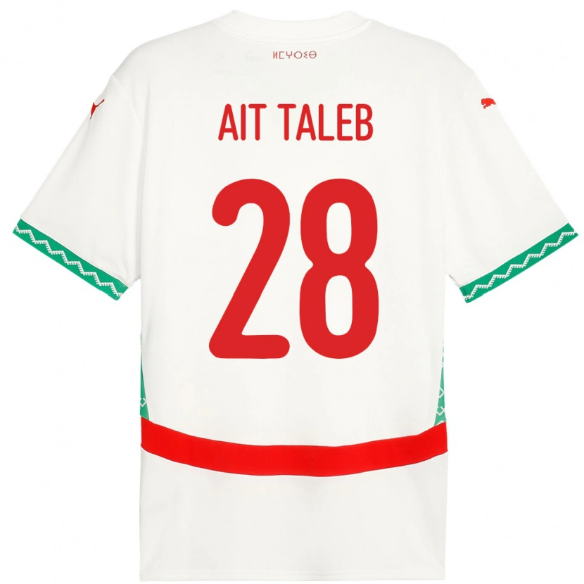 Danxen Män Marocko Ismail Ait Taleb #28 Vit Bortatröja Matchtröjor 24-26 Tröjor T-Tröja