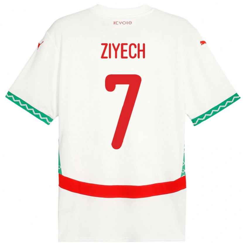 Danxen Män Marocko Hakim Ziyech #7 Vit Bortatröja Matchtröjor 24-26 Tröjor T-Tröja