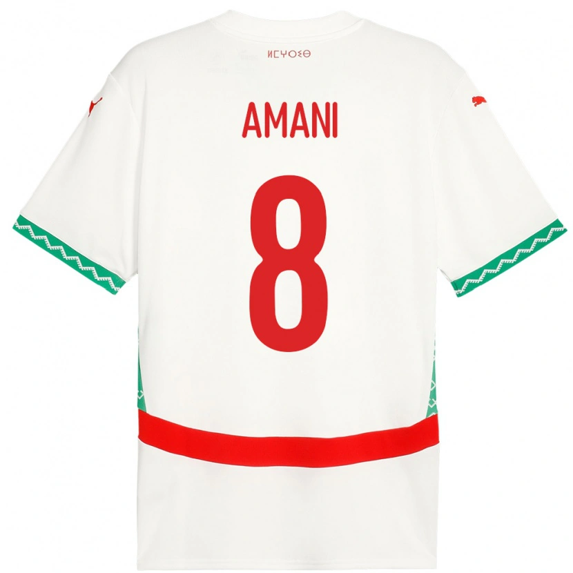 Danxen Män Marocko Salma Amani #8 Vit Bortatröja Matchtröjor 24-26 Tröjor T-Tröja