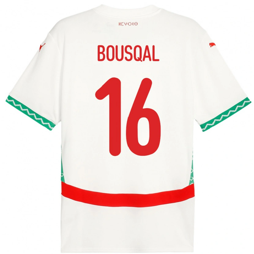 Danxen Män Marocko Hamza Bousqal #16 Vit Bortatröja Matchtröjor 24-26 Tröjor T-Tröja