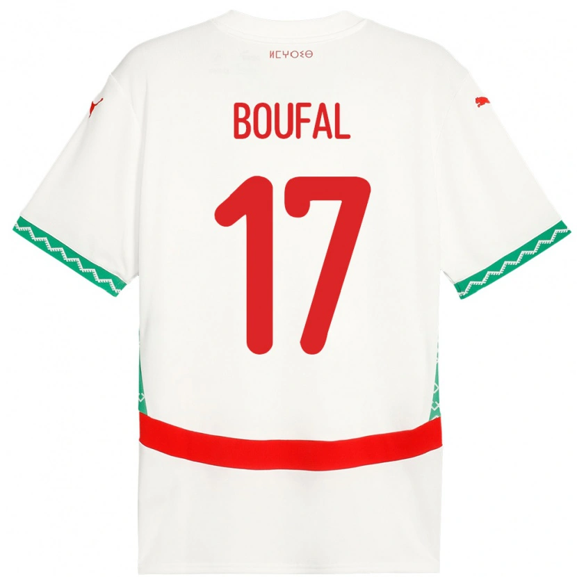 Danxen Män Marocko Sofiane Boufal #17 Vit Bortatröja Matchtröjor 24-26 Tröjor T-Tröja