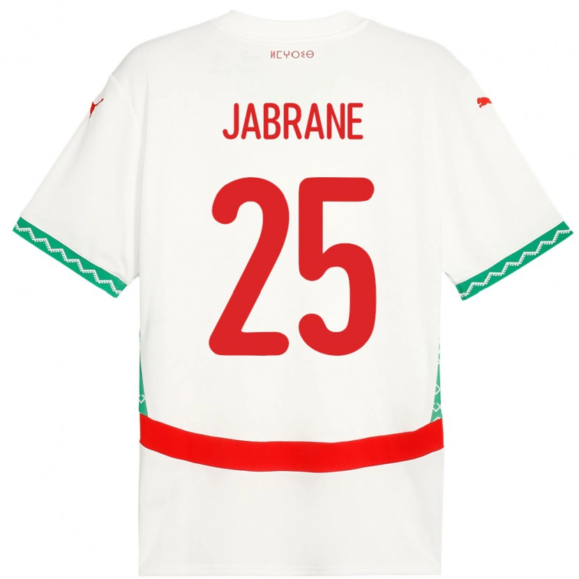 Danxen Män Marocko Yahya Jabrane #25 Vit Bortatröja Matchtröjor 24-26 Tröjor T-Tröja